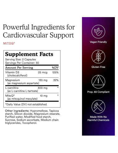 MitoQ +Corazón CoQ10 Antioxidante 60 Cápsulas - Salud Cardiovascular