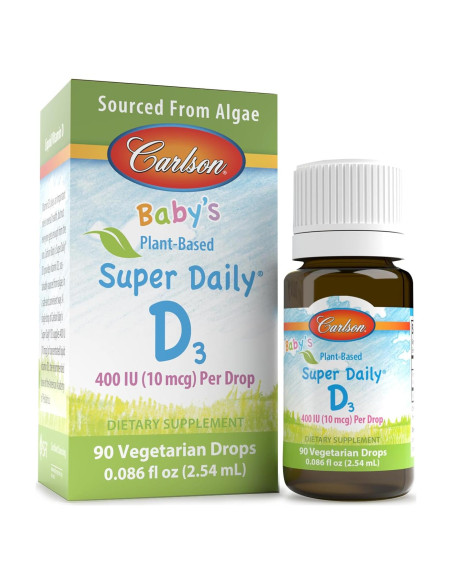 Gotas de Vitamina D3 Vegetal Carlson para Bebés 90 gotas