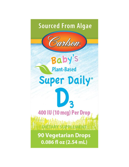 Gotas de Vitamina D3 Vegetal Carlson para Bebés 90 gotas