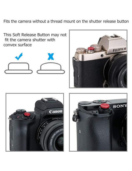 Tapa de Botón de Obturador 2X Jinjiacheng para Cámaras Sony y Canon