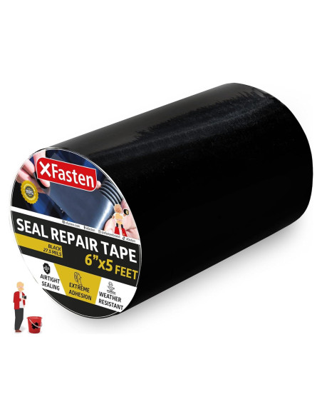 Cinta de Sello Impermeable XFasten 15.24 cm x 1.52 m Negra