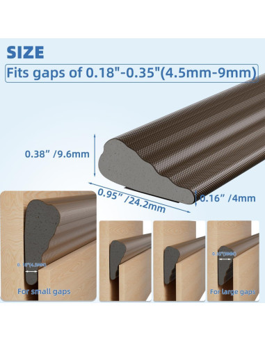 Tira de Sellado Aislante KNEELISA 2Pcs 498.4cm Marrón