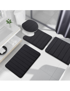 Alfombra de Baño Buganda 61x41 cm Antideslizante Negra 2