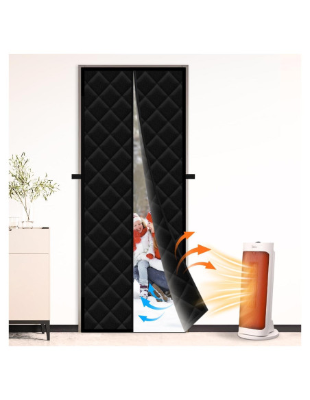 Cortina de Puerta Aislante Magnética Calanofin 81.3x203.2cm Negra