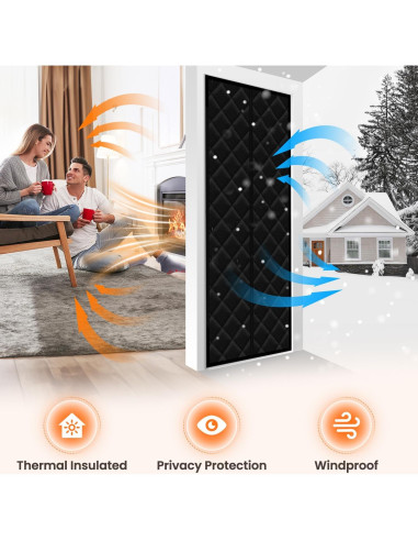 Cortina de Puerta Aislante Magnética Calanofin 81.3x203.2cm Negra
