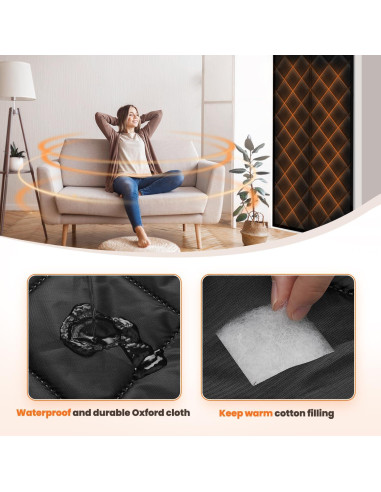 Cortina de Puerta Aislante Magnética Calanofin 81.3x203.2cm Negra