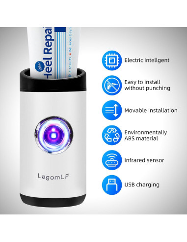 Dispensador Automático de Pasta de Dientes SecWiss TG-09 Gris