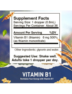 Gotas Líquidas de Vitamina B1 HoneyCombs 29.57 ml Veganas 2