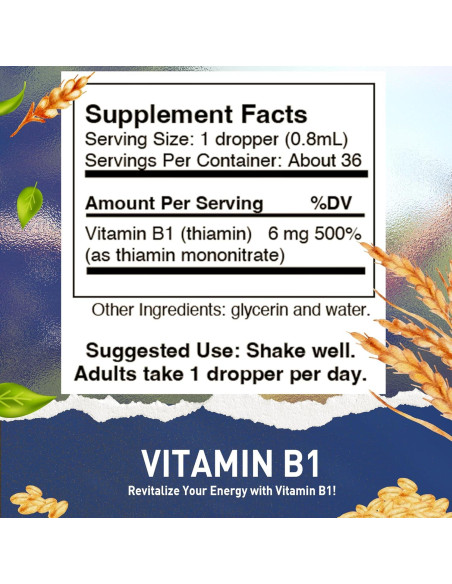 Gotas Líquidas de Vitamina B1 HoneyCombs 29.57 ml Veganas