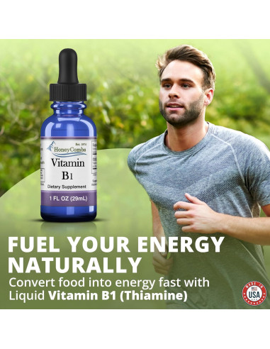 Gotas Líquidas de Vitamina B1 HoneyCombs 29.57 ml Veganas