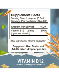 Gotas Líquidas de Vitamina B12 HoneyCombs 29.57 ml - Veganas 2