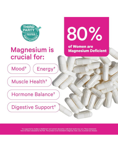 Suplemento de Magnesio Glycinate Pink Stork 60 Cápsulas con Vitamina D