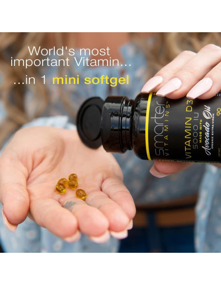 Vitamina D3 5000 UI Smarter en Aceite de Aguacate 90 Mini Gelatinas