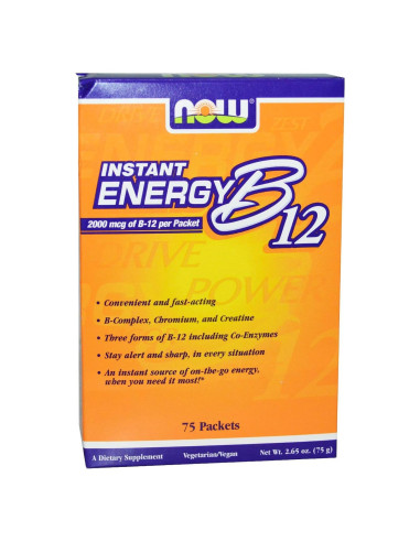 Paquetes de Energía Instantánea B-12 Now Foods 75 Unidades