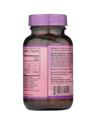 Tabletas Masticables Bluebonnet B12 Methylcobalamin 5000 mcg Frambuesa