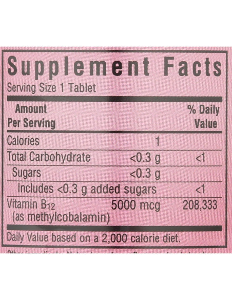 Tabletas Masticables Bluebonnet B12 Methylcobalamin 5000 mcg Frambuesa