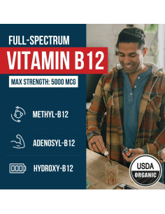 Vitamina B12 Orgánica 5000 mcg Triquetra Health - Sublingual Vegano 2