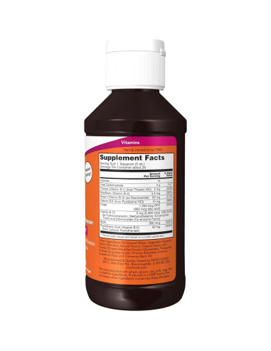 Suplemento Líquido NOW B-12 800 mcg + Ácido Fólico 118 ml