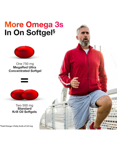 MegaRed Aceite de Kril Antártico 750mg Omega 3 80 Softgels