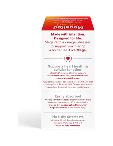 MegaRed Aceite de Kril Antártico 750mg Omega 3 80 Softgels