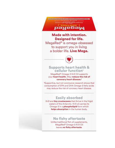 MegaRed Aceite de Kril Antártico 750mg Omega 3 80 Softgels