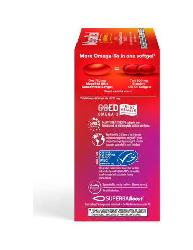 MegaRed Aceite de Kril Antártico 750mg Omega 3 80 Softgels