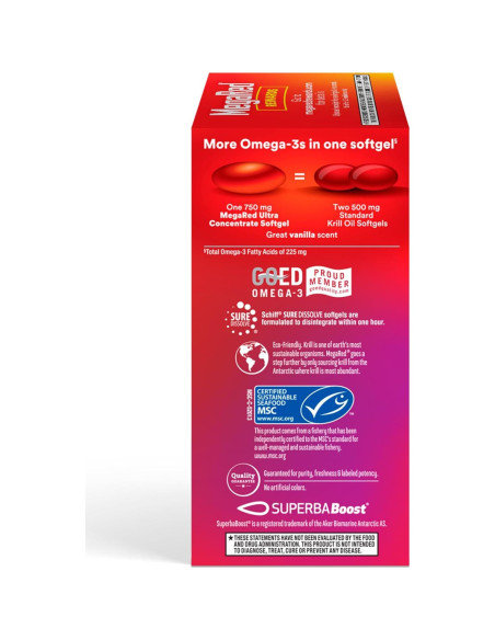 MegaRed Aceite de Kril Antártico 750mg Omega 3 80 Softgels