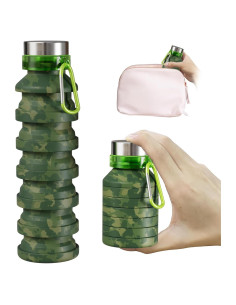 Botella de Agua Plegable ITAX-WORLD 550ml Verde a Prueba de Fugas