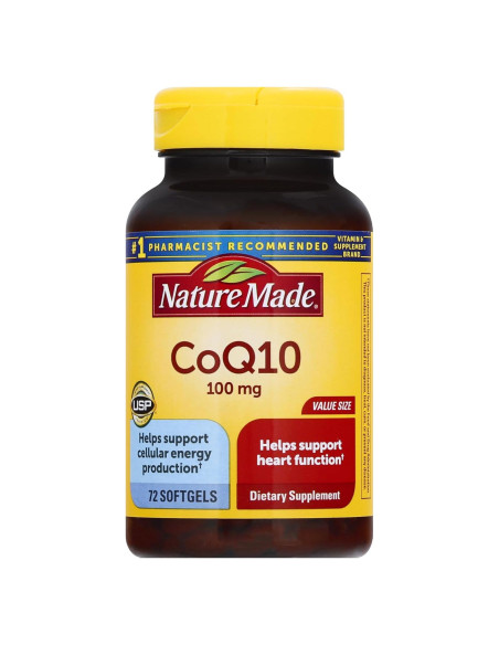 Coenzima Q10 100 mg Nature Made 72 Softgels Salud Cardíaca