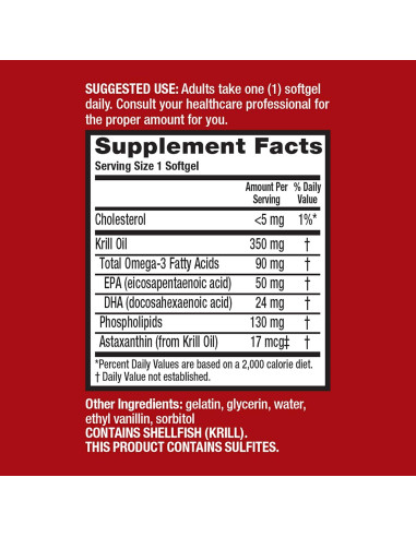 Aceite de Krill Omega-3 MegaRed 350mg 60 Cápsulas Blandas