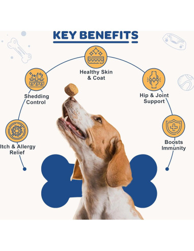 ZEBORA Suplemento de Aceite de Salmón para Perros 120 Masticables