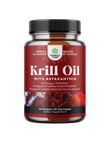Aceite de Krill Omega 3 Natures Craft 500mg 30 Cápsulas Blandas