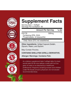 Aceite de Krill Omega 3 Natures Craft 500mg 30 Cápsulas Blandas 2