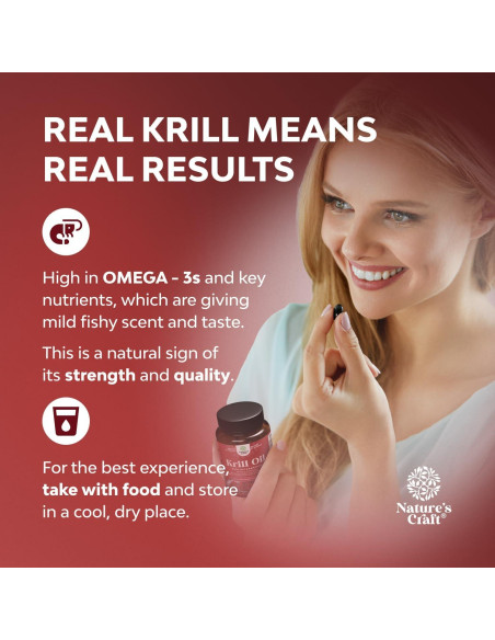 Aceite de Krill Omega 3 Natures Craft 500mg 30 Cápsulas Blandas