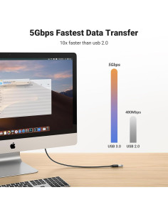 Cable de Extensión USB 3.0 UGREEN 1m Macho a Hembra 5Gbps 2
