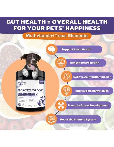 Probioticos Liofilizados para Perros Nature Target 180 Unidades