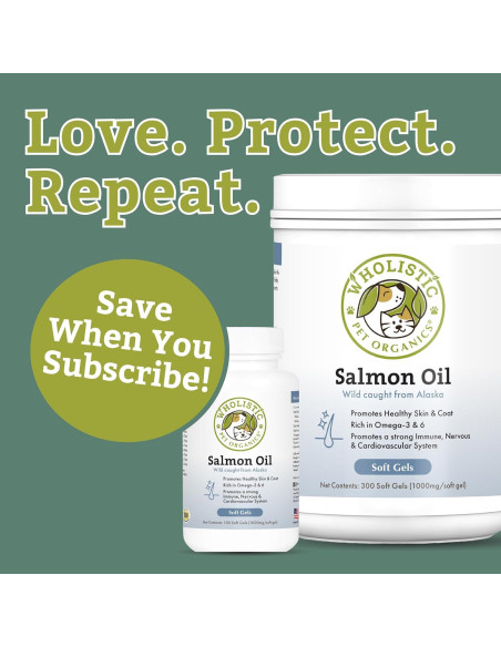 Aceite de Salmón Salvaje Wholistic Pet 500 Geles para Perros