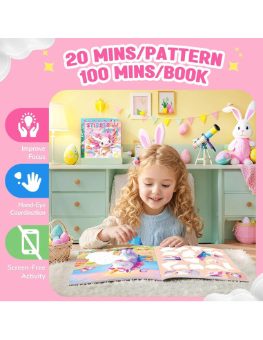 Libro de Pegatinas CutteeyFyry para Pintar por Números - 21x23 cm