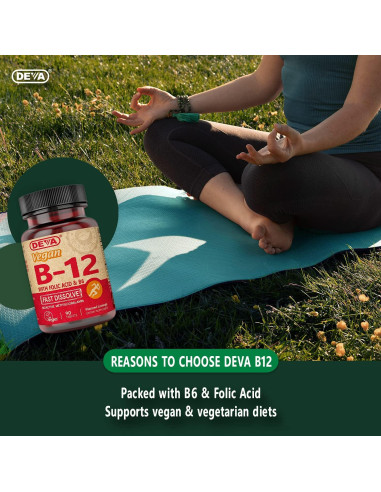 Suplemento Vegano B12 Deva 1000 mcg - 90 Tabletas Disolventes