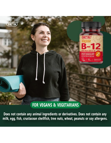Suplemento Vegano B12 Deva 1000 mcg - 90 Tabletas Disolventes