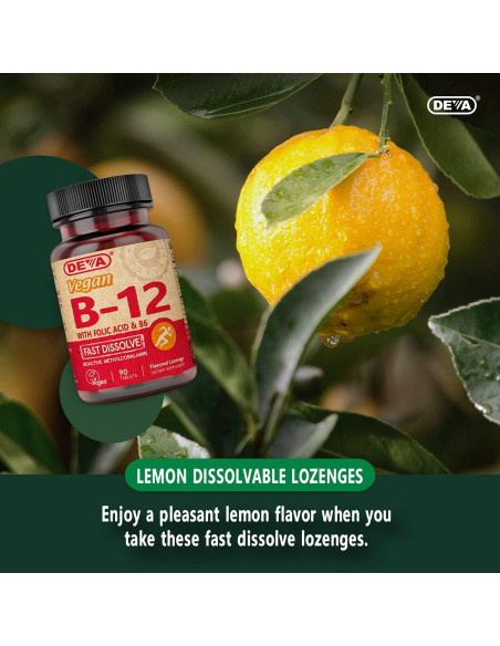 Suplemento Vegano B12 Deva 1000 mcg - 90 Tabletas Disolventes