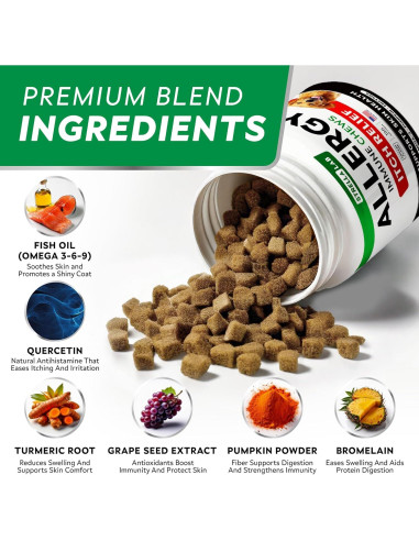 Masticables para Alergias en Perros StrellaLab 240 Ct - Omega 3