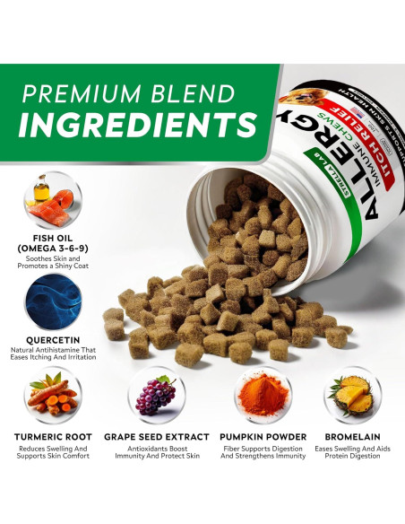 Masticables para Alergias en Perros StrellaLab 240 Ct - Omega 3