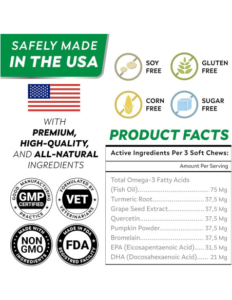 Masticables para Alergias en Perros StrellaLab 240 Ct - Omega 3