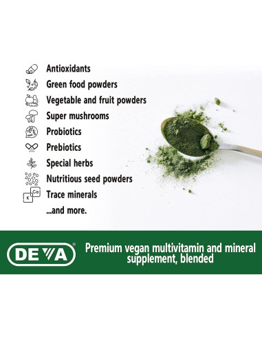 Multivitamina Vegana Deva Tuba Prime 90 Tabletas - Alta Potencia