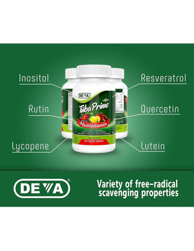 Multivitamina Vegana Deva Tuba Prime 90 Tabletas - Alta Potencia