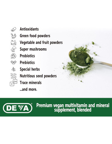 Multivitamina Vegana Deva Tuba Prime 90 Tabletas - Alta Potencia