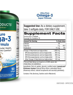 Suplemento Omega 3 Pureza 90 Cápsulas Blandas 900mg EPA 2