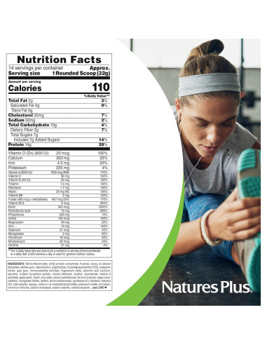 Batido de Proteína de Suero Natures Plus SPIRU-TEIN Chocolate 450g