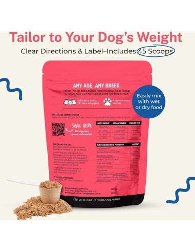 Suplemento de Glucosamina Petz Park 800mg - 45 Cucharadas